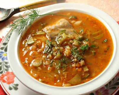 Расольник с копченой грудинкой
